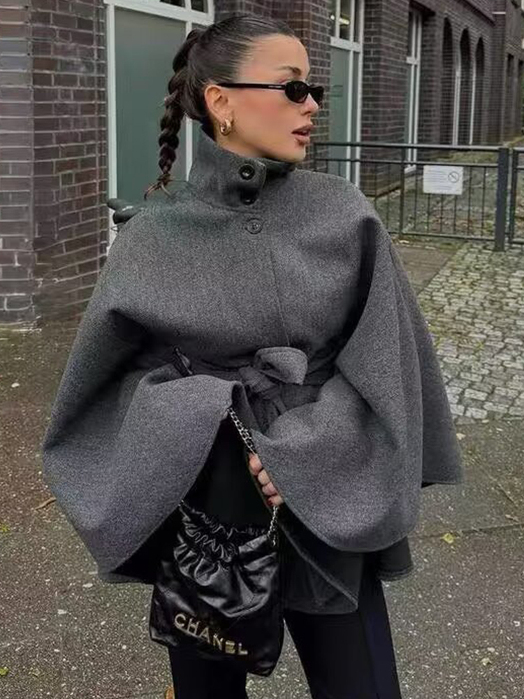 Wool Coat Peacoat - TFMLN Cappotto in Lana da Donna