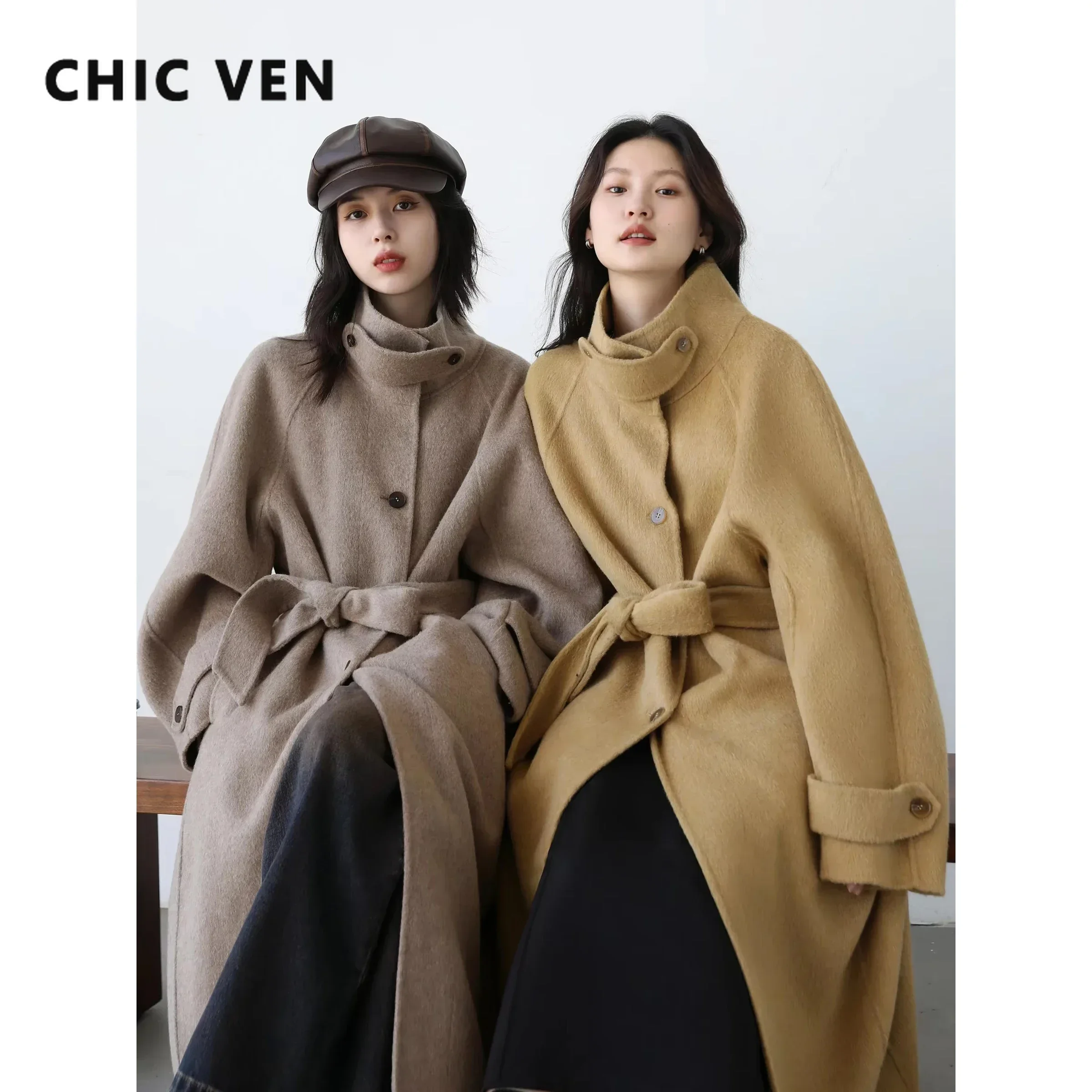 Wool Coat Peacoat - CHIC VEN Cappotto di lana da