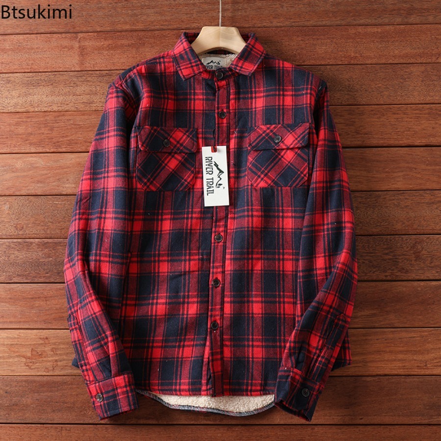 Flannel Shirt Lined - Camicie in pile scozzesi invernali Giacca