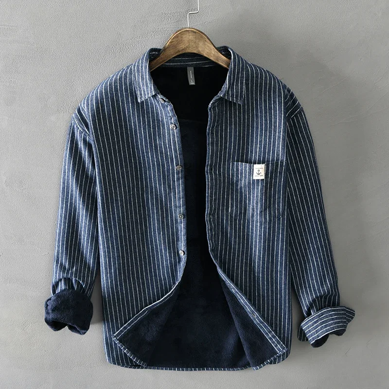 Uomo inverno moda foderato in  - Flannel Shirt Lined recensione e prezzo