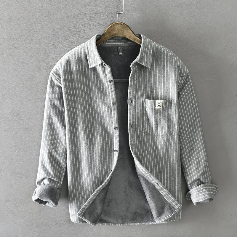 Uomo inverno moda foderato in  - Flannel Shirt Lined recensione e prezzo