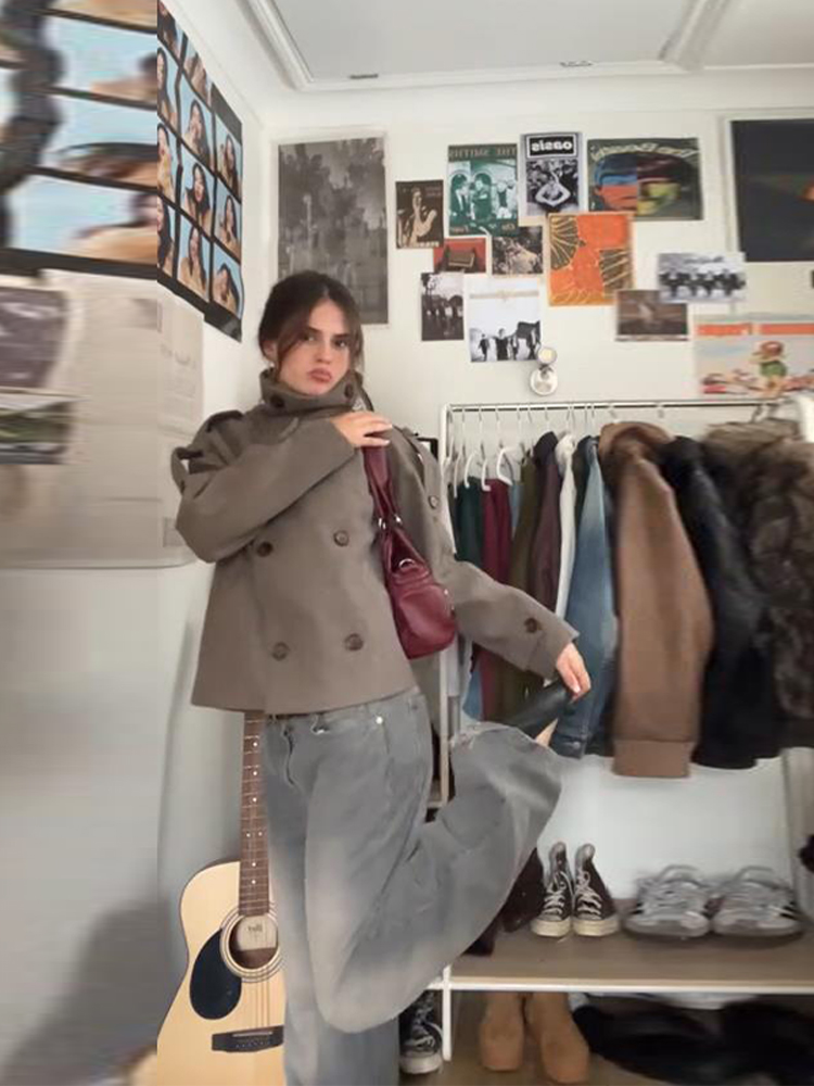 Giacca Corta da Donna Marrone  - Wool Coat Peacoat recensione e prezzo