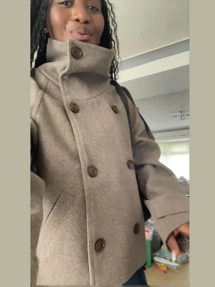 Giacca Corta da Donna Marrone  - Wool Coat Peacoat recensione e prezzo